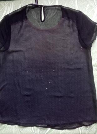 Прозрачная блуза без рукавов с пайетками градиент омбре обмен2 фото