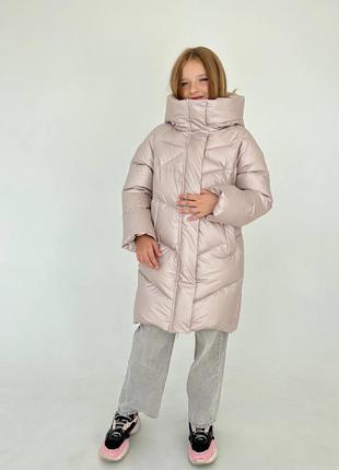 Зимовий пуховик дитячий, підліткова куртка, пальто з капюшоном. водонепроникна плащовка антибруд