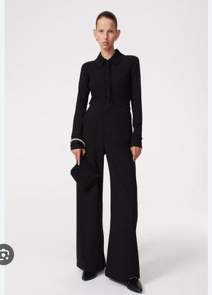 Черные широкие брюки брюки палаццо rodebjer