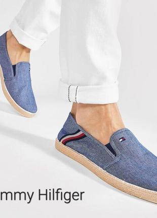 Мужские эспадрильи слипоны tommy hilfiger spring rwb chambray slip on оригинал3 фото