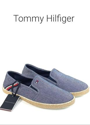 Мужские эспадрильи слипоны tommy hilfiger spring rwb chambray slip on оригинал1 фото