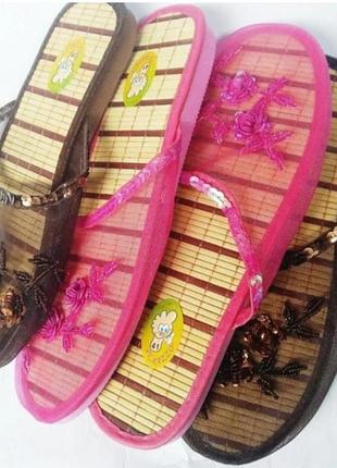 ❤тапочки сеточка, стелька соломка