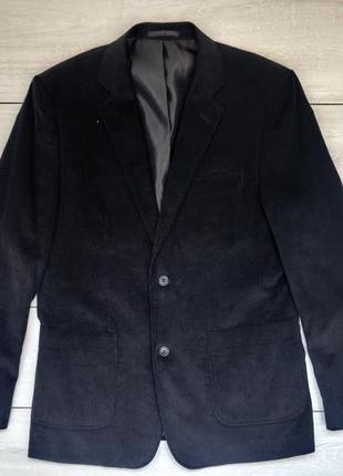 Пиджак блейзер casual черный вельвет коттон s-m 46-48 р5 фото