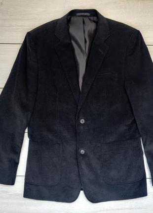 Пиджак блейзер casual черный вельвет коттон s-m 46-48 р1 фото