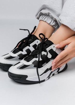 Жіночі кросівки adidas niteball white black женские адидас найтбол белые с черным