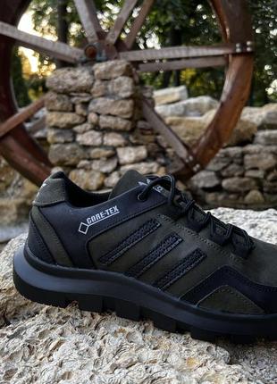 Кроссовки мужские кожаные adidas gore-tex olive5 фото