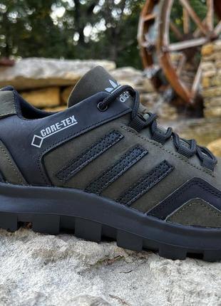 Кроссовки мужские кожаные adidas gore-tex olive