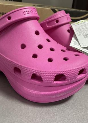 Crocs, кроксы на платформе сабо платформа розовые барби1 фото