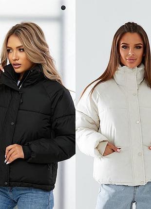 Куртка демисезонная ast-moda (черная, молочная) m, l, xl, xxl