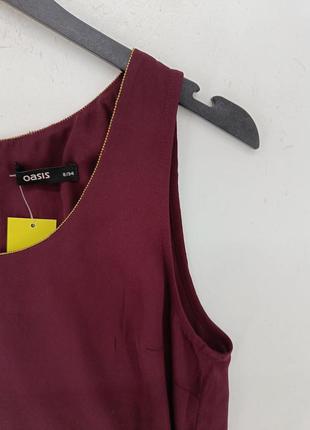 Стильная шифоновая блуза без рукава цвета бургунди oasis1 фото