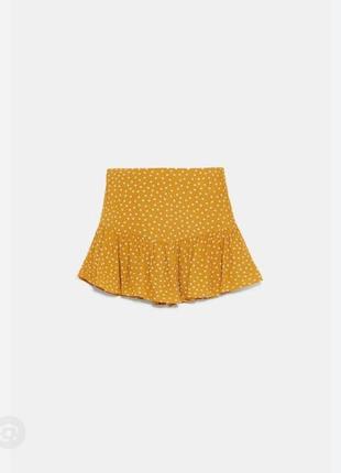 Zara юбка-шорты в принт горошек xs3 фото