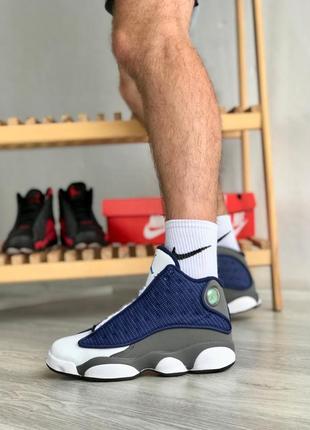 Топовые премиум баскетбольные кроссовки в стиле найк nike air jordan 13 стильные трендовые высокие мужские6 фото