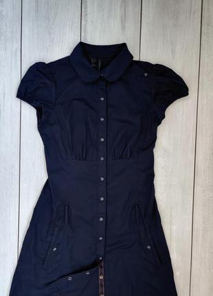 Тонкое легкое коттоновое стрейчевое платье на кнопках с карманами3 фото