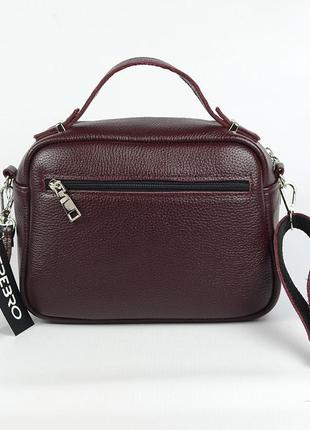 Бордовая маленькая женская сумочка из натуральной кожи, молодежная кожаная мини сумка кросс-боди3 фото