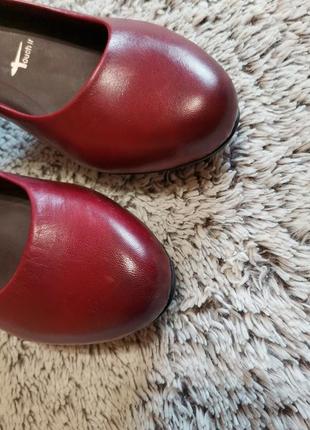 Туфли кожаные, бордовые, tamaris5 фото