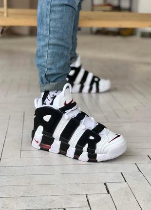 Неймовірно стильні чоловічі кросівки в стилі nike air more uptempo преміум якісні високі великі нубук