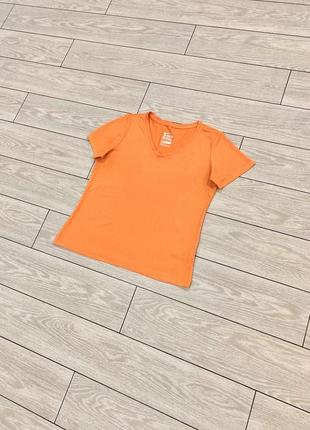 Nike женская спортивная футболка dri-fit в оранжевом цвете (л)
