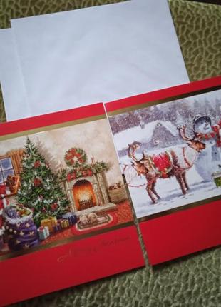 Листовки рождественские с конвертами