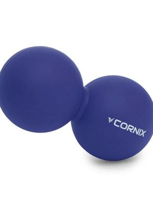 Масажний м'яч cornix lacrosse duoball 6.3 x 12.6 см xr-0109 navy blue poland3 фото