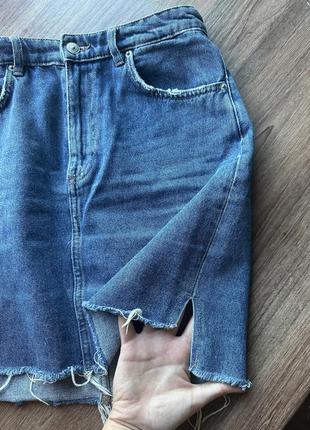 Hm джинсовая юбка, женская юбка джинсовая5 фото