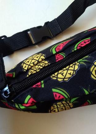 Нова модна сумка на пояс, гаманець, барыжка, поясна сумка ананаси кавун4 фото