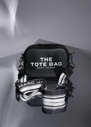 Женская сумка через плечо marc jacobs crossbody leather bag black/white марк джейкобс кросс - боди2 фото