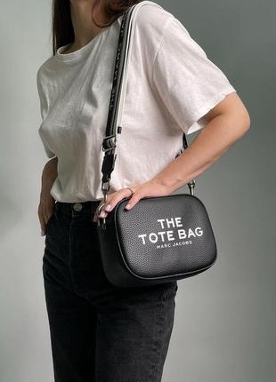 Женская сумка через плечо marc jacobs crossbody leather bag black/white марк джейкобс кросс - боди7 фото