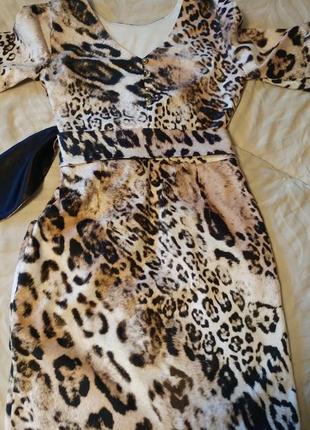 Платье нарядное вечернее выпускное club donna в леопардовый принт4 фото