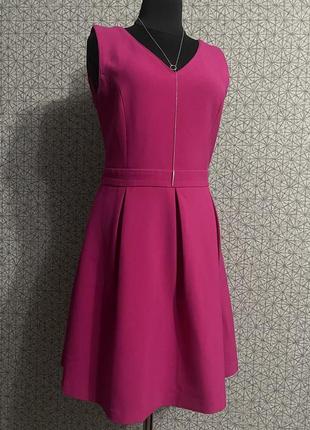 Платье миди фуксия