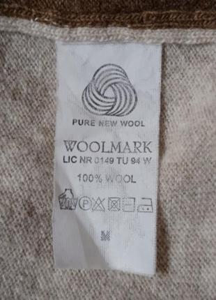 100% шерсть стильный супер теплый мужской свитер джемпер р. m от san&fa woolmark