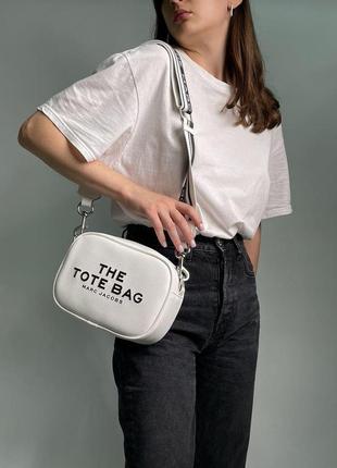 Женская сумка через плечо marc jacobs crossbody leather bag white марк джейкобс кросс - боди9 фото