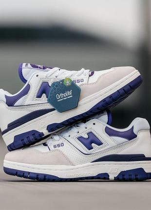 Женские кроссовки белые с фиолетовым new balance 55010 фото