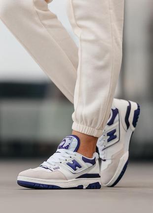 Женские кроссовки белые с фиолетовым new balance 5507 фото