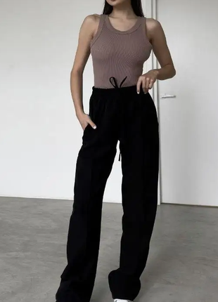 Жіночі трендові базові штани-палацо зі стрілками на високій посадці 3 кольори 151ко2 фото