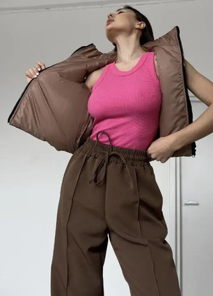 Жіночі трендові базові штани-палацо зі стрілками на високій посадці 3 кольори 151ко10 фото