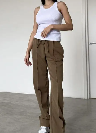 Жіночі трендові базові штани-палацо зі стрілками на високій посадці 3 кольори 151ко6 фото