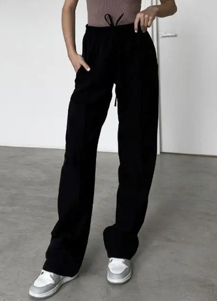Жіночі трендові базові штани-палацо зі стрілками на високій посадці 3 кольори 151ко10 фото