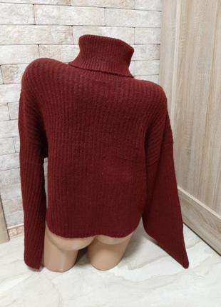 Мягкий тёплый кроп свитер с широкими рукавами5 фото
