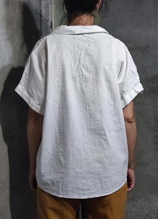 Блузка блуза на завязках оверсайз свободная крой белая хлопок сорочка біла4 фото