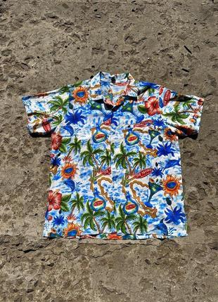 Винтажная рубашка гавайк crazy aloha haaiian2 фото