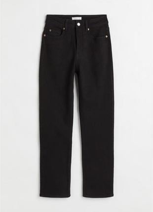 Джинсы mom slim черные от h&amp;m высокая посадка новые, джинсы прямого кроя h&amp;m