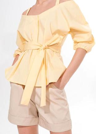 Хлопковая блузка с вырезами на плечах бренда mohito2 фото