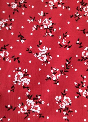 Сукня сарафан червоний у квітковий принт plt6 фото
