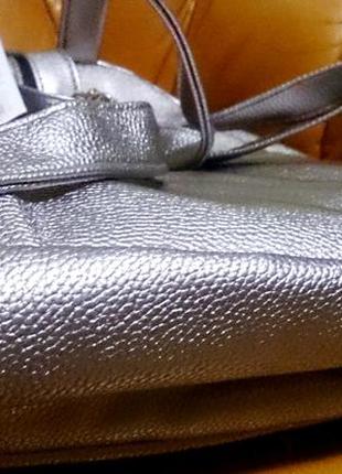Стильний срібний рюкзачок linea style еко шкіра новий бірки7 фото