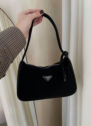 Жіноча сумка з нейлону prada/пада на плече сумочка жіноча шкіряна стильна брендова
