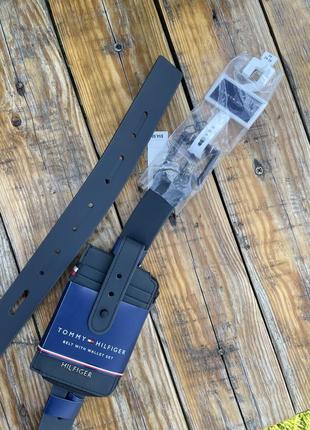 Новий ремінь tommy hilfiger (томами belt+wallet set 2in1) з американками m,l7 фото