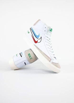 Nike blazer mid 77 multi swoosh white team blue