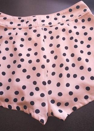 *шорты бежево-розовые в принт polka dot (горошек) h&m /divided новые*2 фото