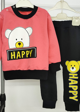 Стильний комплект штани та джемпер для хлопчика ведмедик 6 кольорів, кс-13ма6 фото