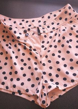 *шорты бежево-розовые в принт polka dot (горошек) h&m /divided новые*5 фото